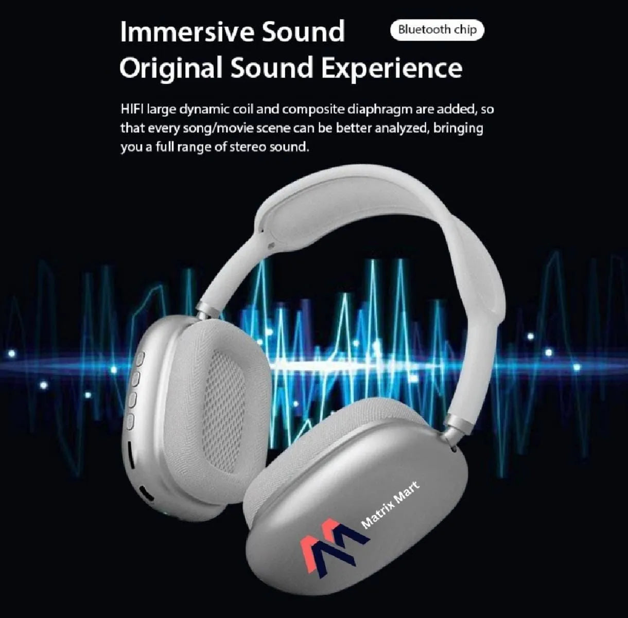 P9 Wireless Bluetooth Headphones With | Mic Noise Cancelling