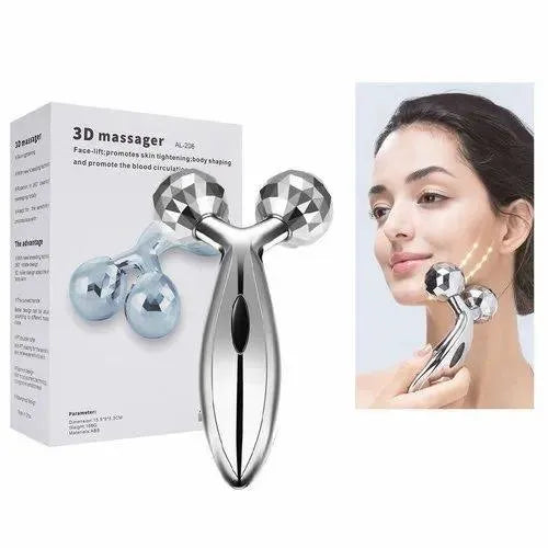 3D Roller Massager Y Shape 360 Rotate Face Lifting Wrinkle