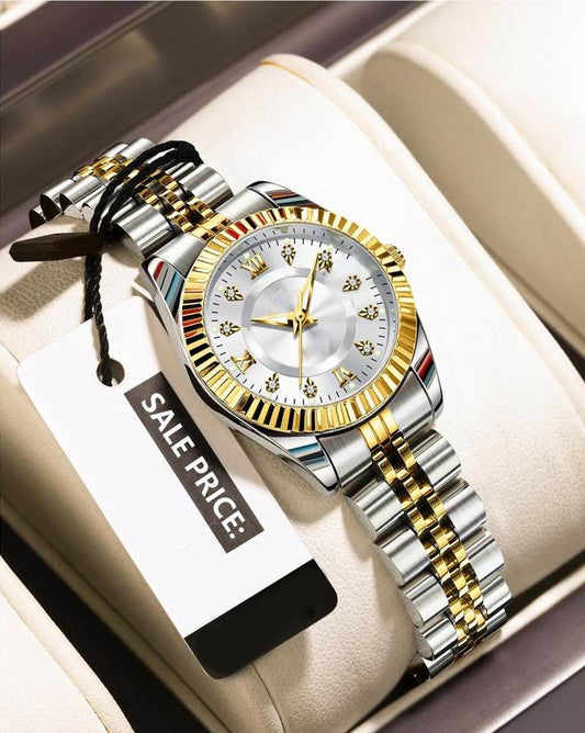 Golden Ladies Fashion Watch 100% Imported