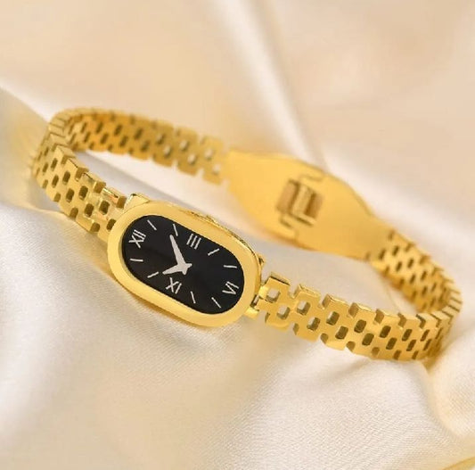 fake Watch18kGold-Plated Women's Wrist Watch with Roman Dial
