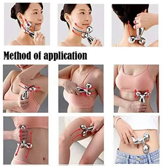 3D Roller Massager Y Shape 360 Rotate Face Lifting Wrinkle