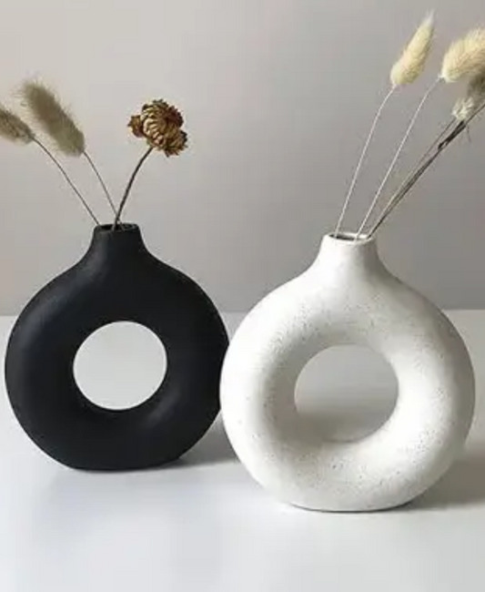 Donut Vase 2 Piece Set, 8 Inch and 6.5 Inch
