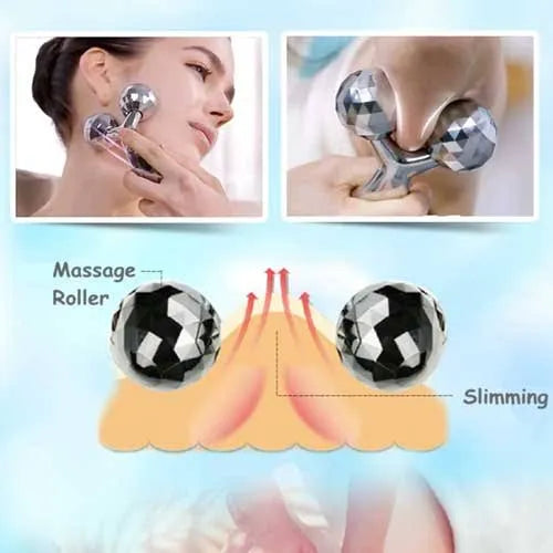 3D Roller Massager Y Shape 360 Rotate Face Lifting Wrinkle