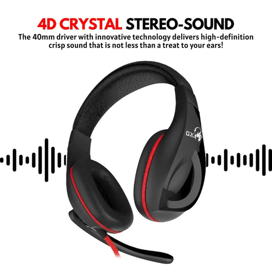 GX Gaming Headphones with Mic for PC, Laptop,