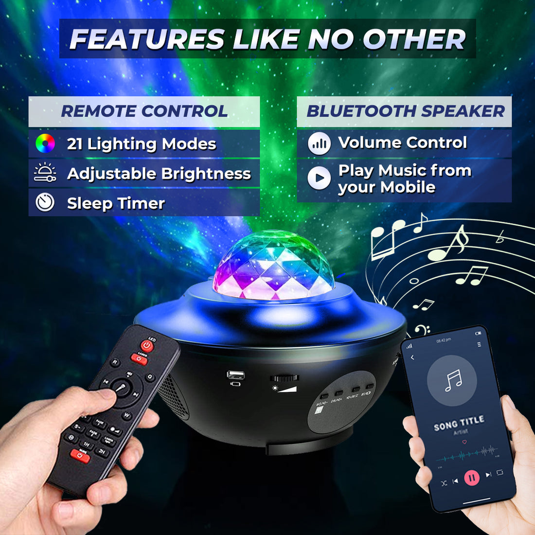Remote Control RGB Galaxy Projector Lamp